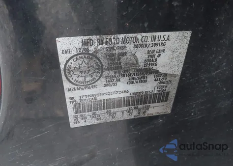 2003 Ford F-250 Lariat/Xl/Xlt из США, поврежденный, VIN 1FTNW21P93EB72496